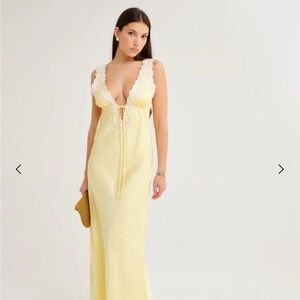 Rumored Yellow Lace Maxi Dress